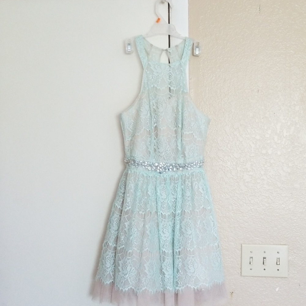 B.Darlin light blue lace dress